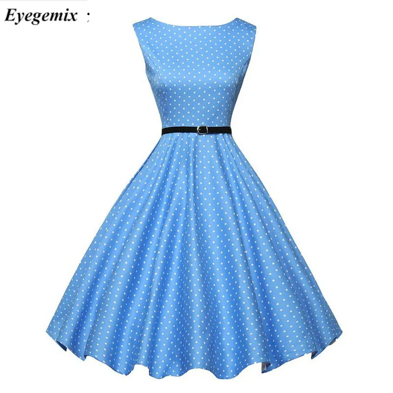 

Women Summer Dress 2019 Polka Dot Retro Vintage 50s 60s Casual Party Office Robe Rockabilly Dresses Plus Size Vestidos Mujer