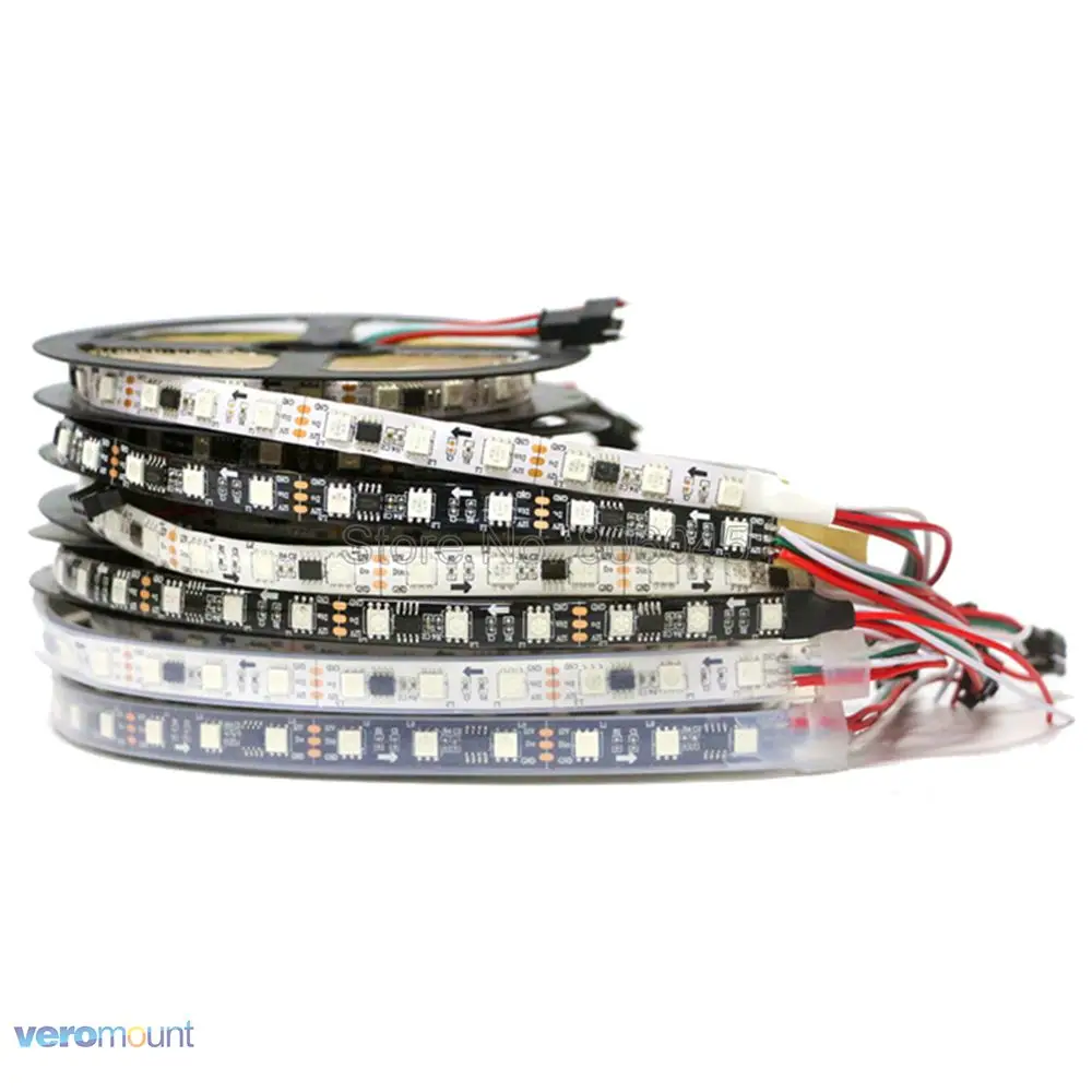Светодиодная лента WS2811 5050 SMD RGB 2811 5 м 12 В Пиксельная с внешним контролем 1 ic 3