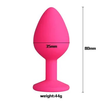 Silicone Smooth Anal Plug Butt Plug With Crystal Jewelry No Vibrator Sex Anus Toys For Woman Men Erotic Massager Stimulator 4