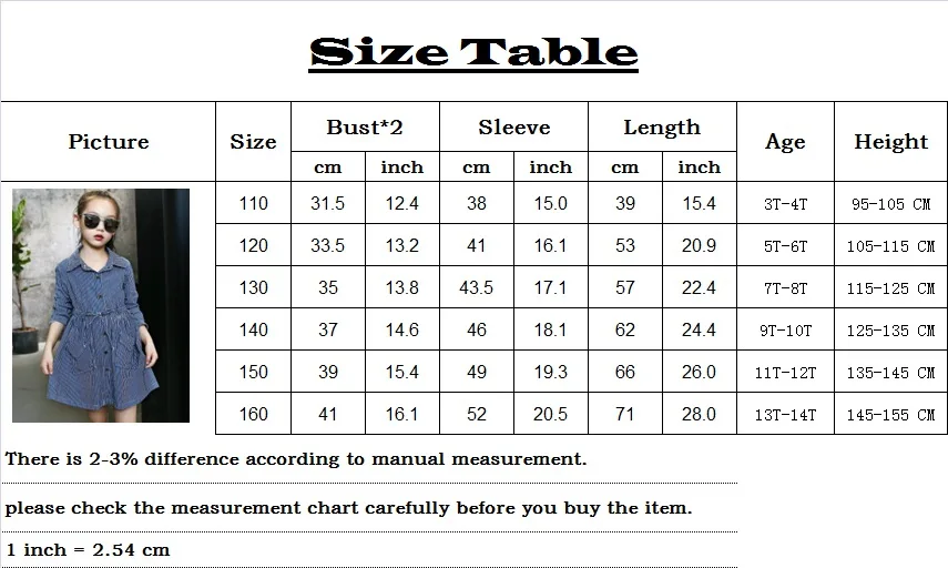 Baby Dress Girls Children's Toddler Girls  College style leisure Washed denim Long sleeve Collect waist stripe shirtdress for 3-14Y kids clothing (1)_