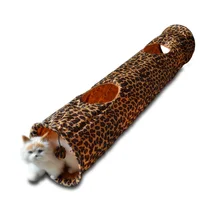 Pet Product Cat Tunnel Leopard Tiger Print Crinkly Cat 2 Holes Long Tunnel Cats Toys Play Living Necessary Hot Sale RLT-CAT001