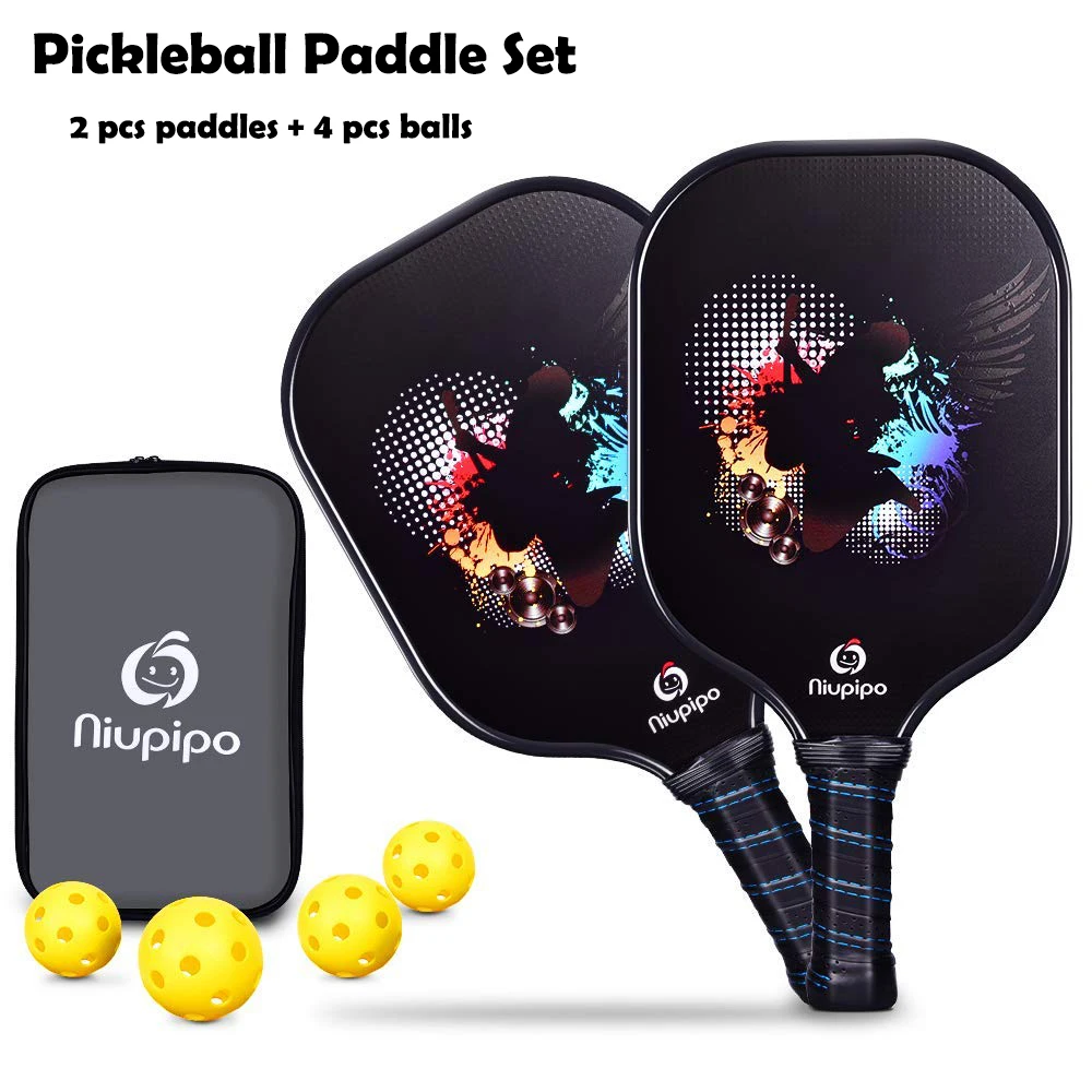 Новая графитовая весла Pickleball 2 Paddles 4 шарики из углеродного волокна для лица