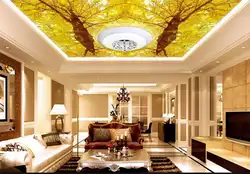 3d комнате обои на заказ росписи-тканый рисунок желтый лес потолок ТВ установка Роспись стен фото обои для стен