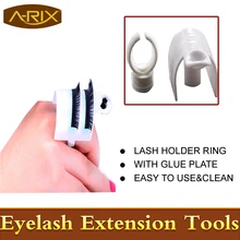 4 комплекта держатель ресницы кольцо с клеевой пластиной для наращивания ресниц U band держатель ресницы небольшой перстень для клея o диск ресницы Макияж инструмент