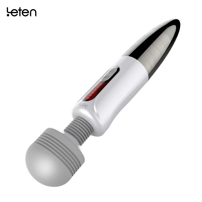 

LETEN Lightning Powerful Vibration Huge Head Massager 5 Modes Vibrations 6 Modes Pulse USB Rechargeable Magic AV Wand Vibrator