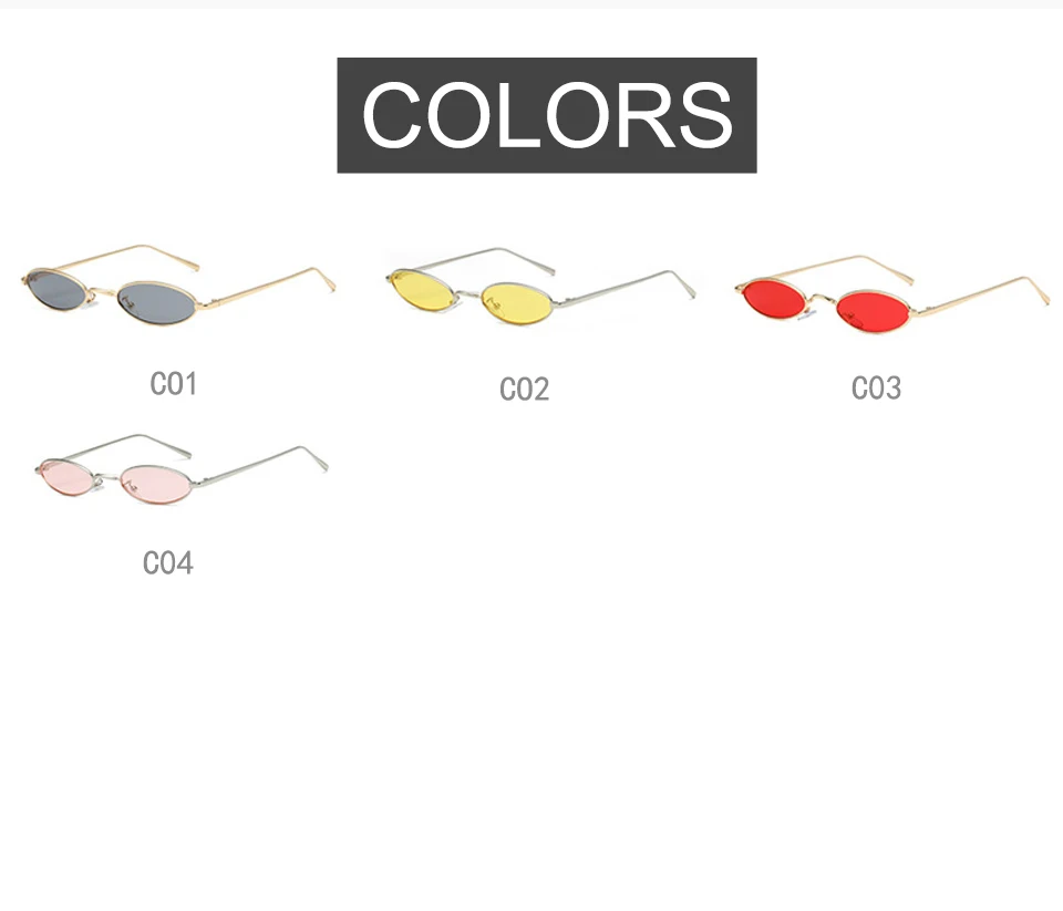 jumlai men Small Oval Sunglasses Fashion Metal Frame Men Clear Red Yellow Lens Shades Sun Glasse UV400  (2)