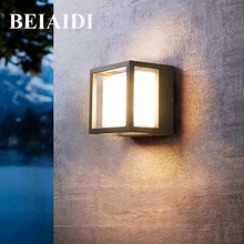 BEIAIDI 12 Вт современный водонепроницаемый светодиодный настенный светильник Открытый сад крыльцо настенный светильник алюминиевая вилла площадь отель балкон прохода Декор лампа