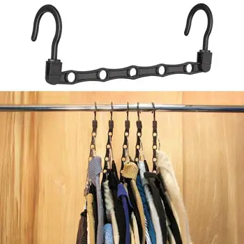 

1pcs 5 Hole Plastic Hanger Windproof Wardrobe Hanger Storage Clothes Hanging Hook Bedroom Space Saving Organization