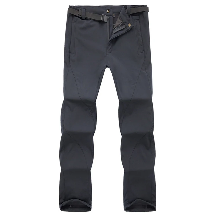 Для женщин и мужчин из плотного теплого флиса софтшелл брюки для рыбалки, кемпинга, походов, лыжного спорта брюки водонепроницаемые ветрозащитные VA274 - Цвет: Man Black