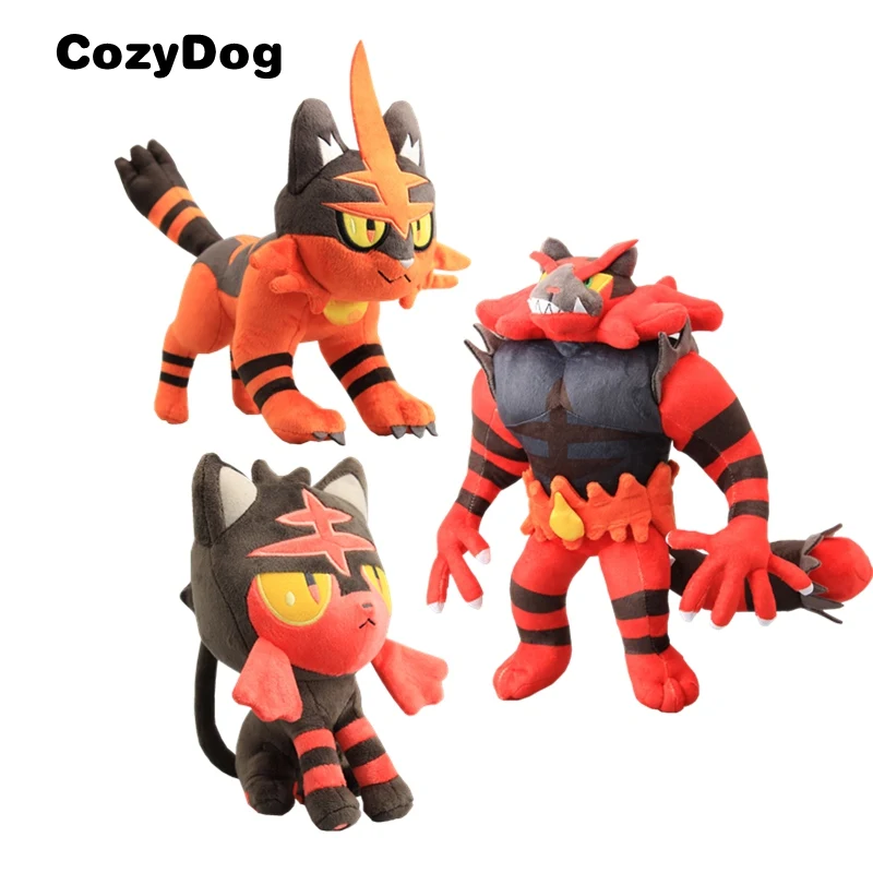 Аниме фигурка высшего класса 3 шт./компл. Incineroar Torracat Litten мягкие Мультяшные