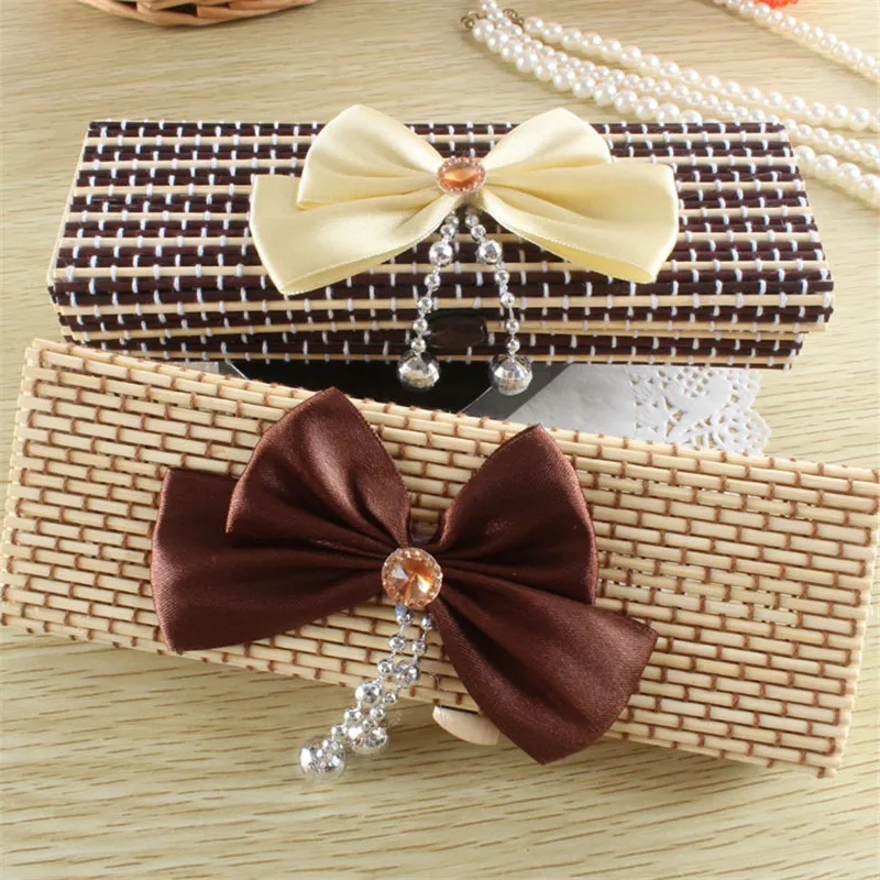 50pcs/lot Korean retro style simple large capacity creative bamboo curtain stationery box pencil box jewelry boxes
