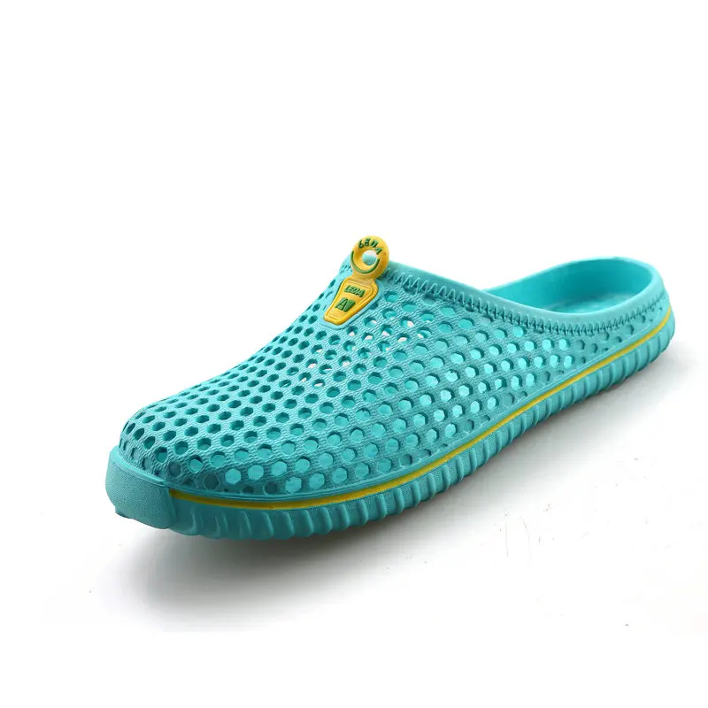 Merkmak/мужские тапочки; летние шлепанцы; дышащая легкая мужская обувь для сообщений; пляжная обувь на плоской подошве; мужские повседневные тапочки унисекс; размеры 36-45 - Цвет: Green Slippers