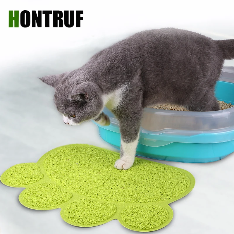 

Multiple Colors Cat Litter Pad Pet Place Mat Non-slip Footprints Cat Litter Mat Pet Claws Accessories PVC Cat Toilet Mats