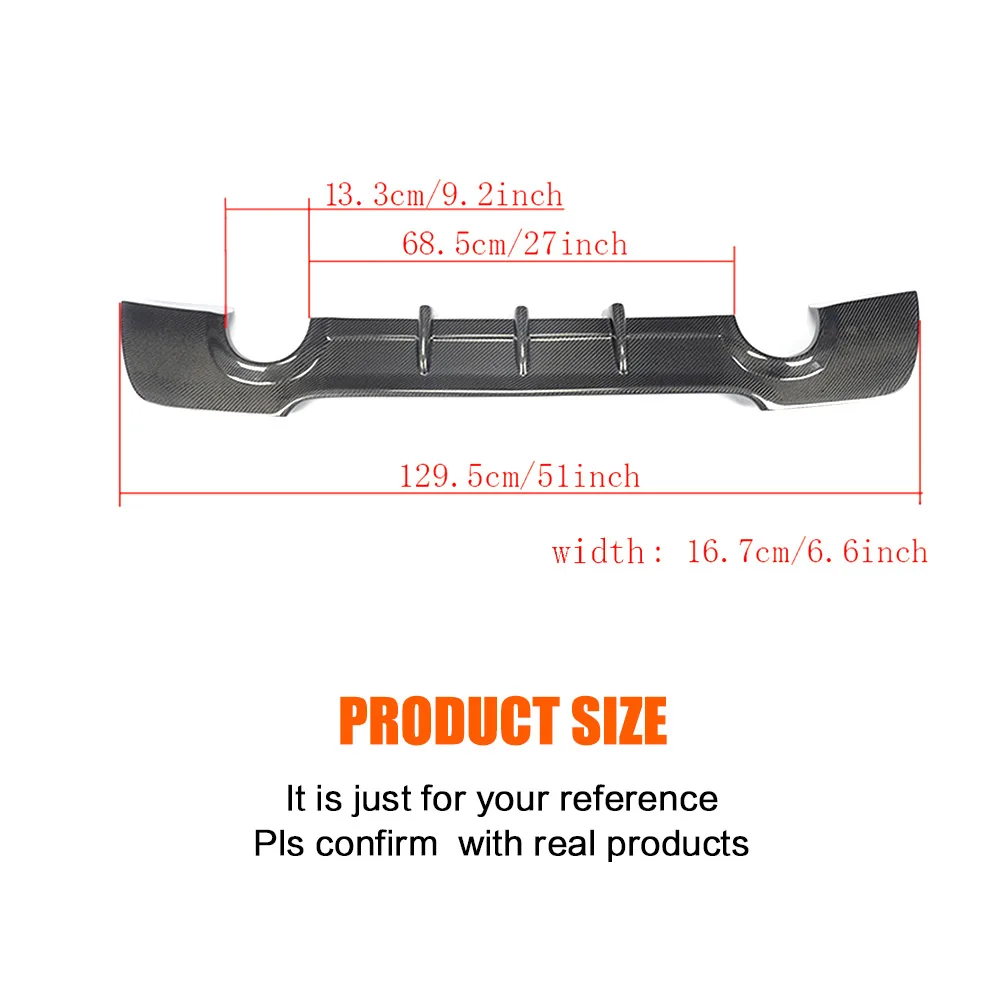 Carbon Fiber Car Rear Bumper Diffuser Lip Spoiler for BMW 3 Series 325i 330i 335i E92 E93 M Sport Coupe Convertible 2007 - 2013