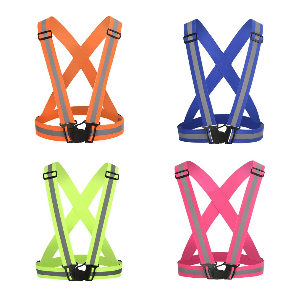 

Wholesale Universal Portable Adjustable Safety Reflective Vest Jacket Waistcoat Outdoor Night Cycling Walking Sportswear Parts