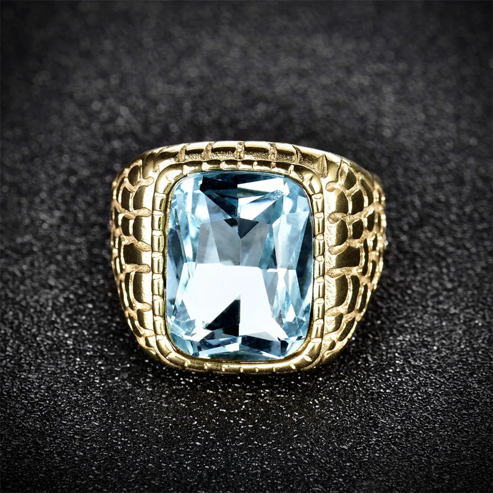 MOLIAM уникальные мужские кольца из нержавеющей стали, Выгравированная лампа украшения с синим камнем, модное обручальное мужское кольцо, Размер 10 MLBR158
