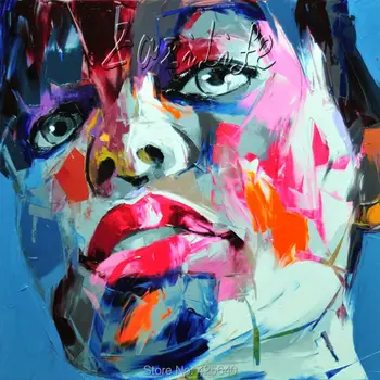 

Palette knife painting portrait Palette knife Face Oil painting Impasto figure on canvas Hand painted Francoise Nielly 13-35