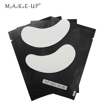 

50 Pairs/lot Gel Eye Pads Lint Free Eyelashes Paper Patches Grafted Lashes Eyelash Extension Makeup Tools Black Package