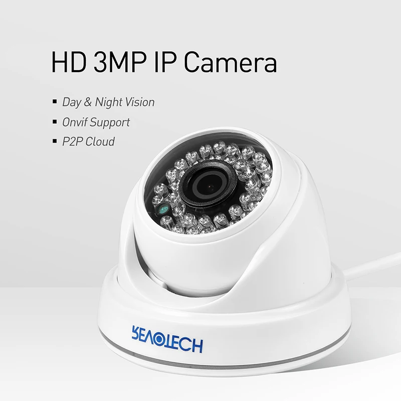 IP камера H.265 POE HD 3 Мп для помещений 1296P/1080P инфракрасная купольная безопасности ONVIF