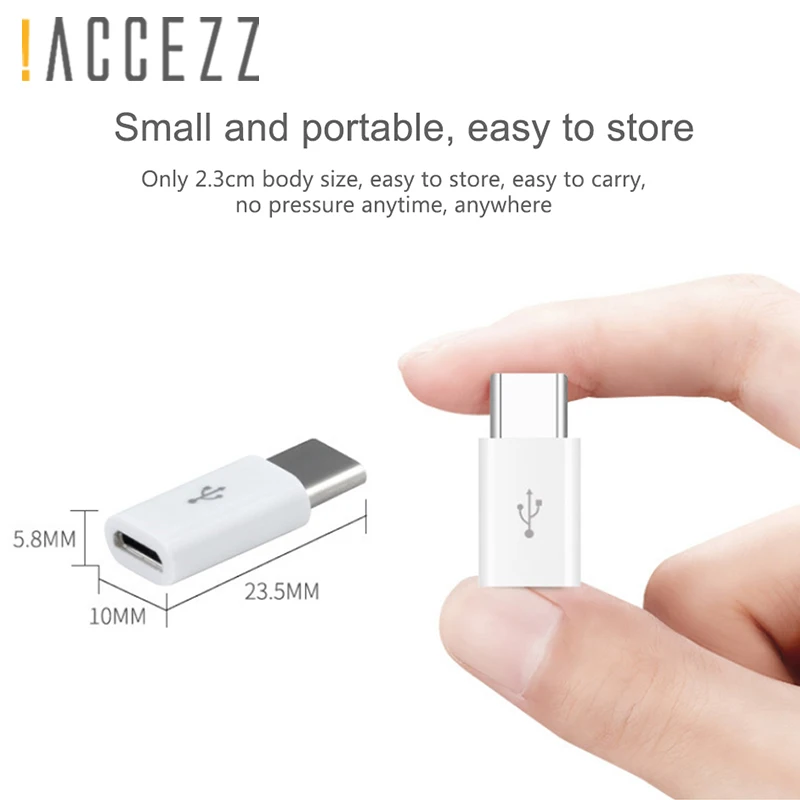 ACCEZZ Mini USB адаптер типа OTG C к Micro USB для samsung Galaxy S8 тип-c конвертер для One Plus 5 для LG G5 G6 Xiaomi Mi5 6