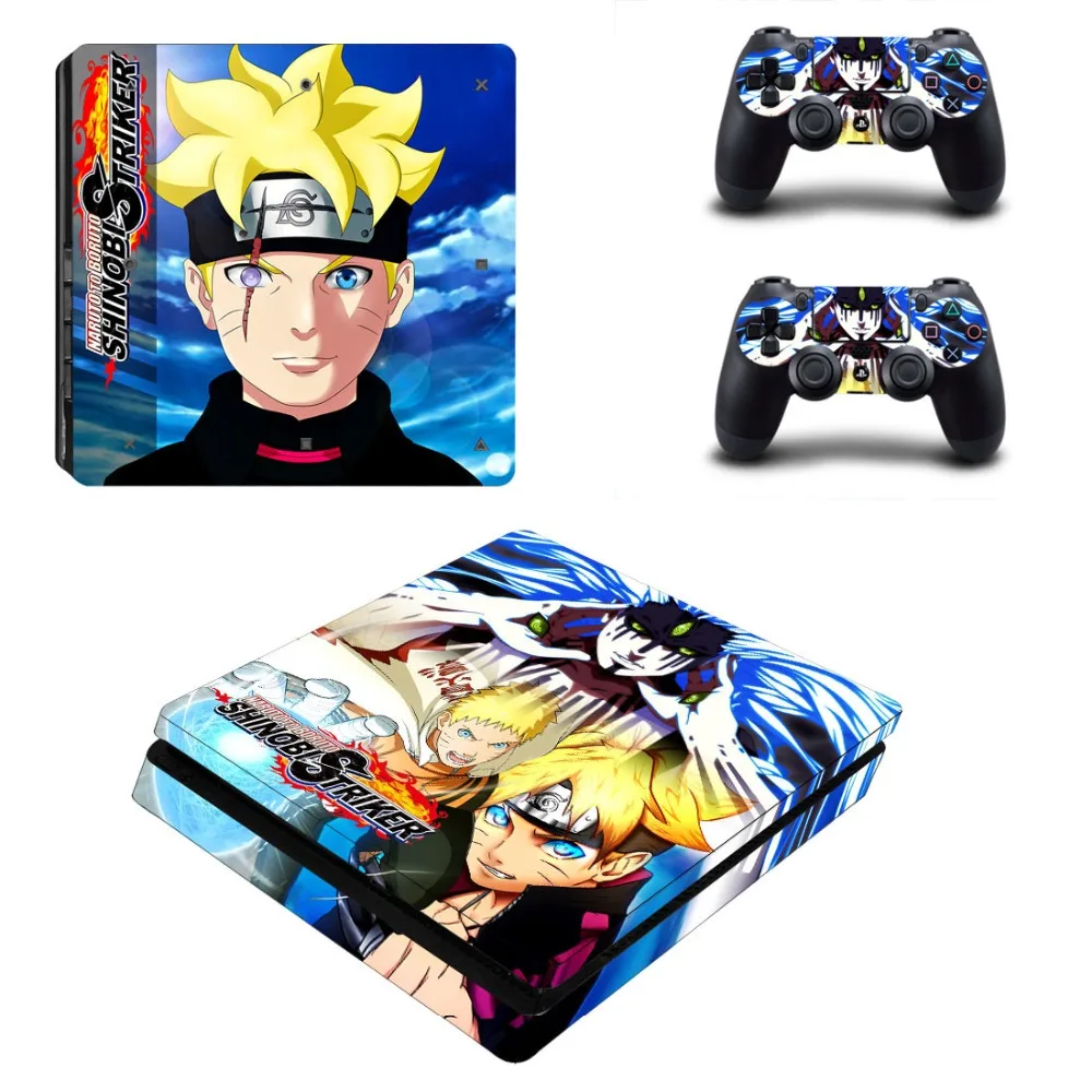 PS4 Slim Skin аниме стикеры Naruto Play station 4 тонкие виниловые наклейки Стикеры для Playstation 4 Slim консоли и два контроллера