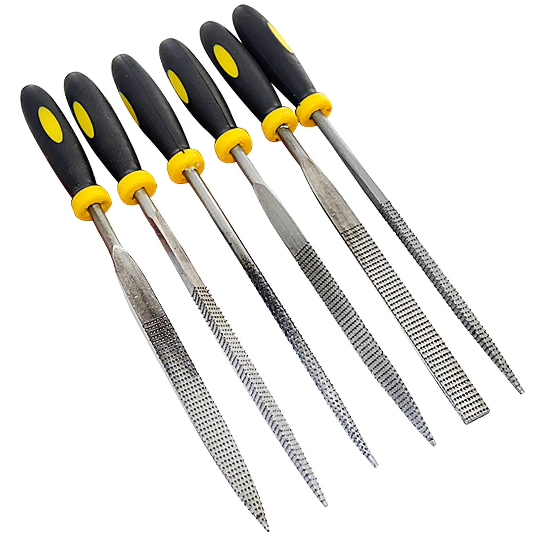 6 piezas Juego de limas de aguja mini lima de aguja de acero endurecido para madera escofina de madera con mango de goma suave pl/ástico y otros objetos blandos. KALIM