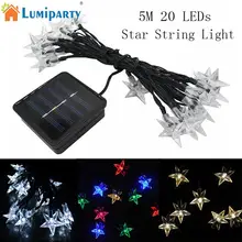 5 м 20 светодиодный s Водонепроницаемый Солнечный пентаграмма Звездный струнный свет светодиодный сказочный ночник уличный дворовый садовый Декорации для фестиваля Рождества