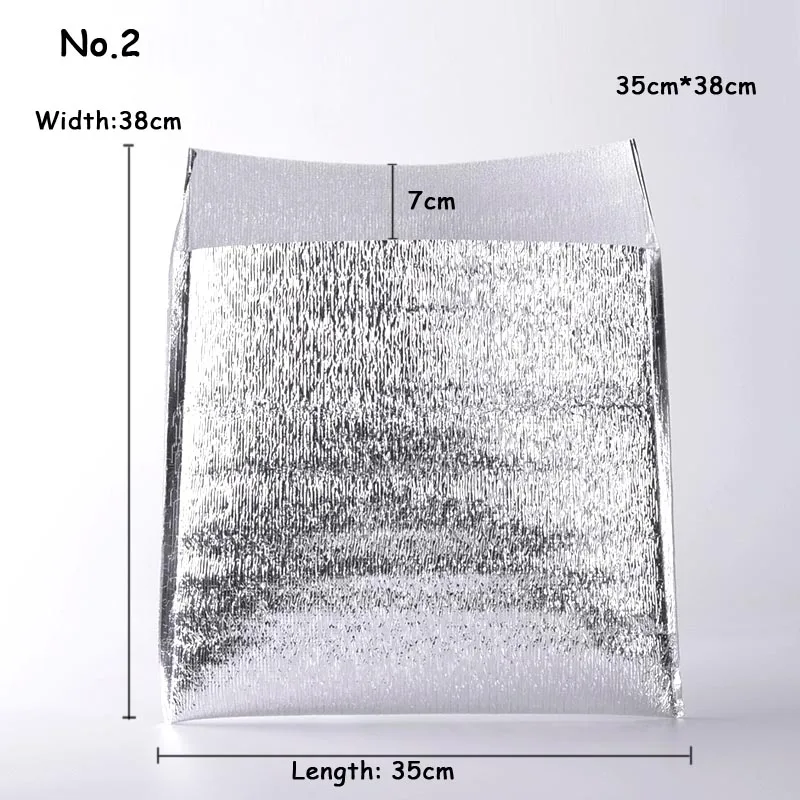 Одноразовая коробка жестяная коробка большие упаковочные мешки большой вынос алюминиевая фольга изоляция еда на вынос теплый мешок Свежий замороженный пакет сумки 10 шт - Цвет: No.2