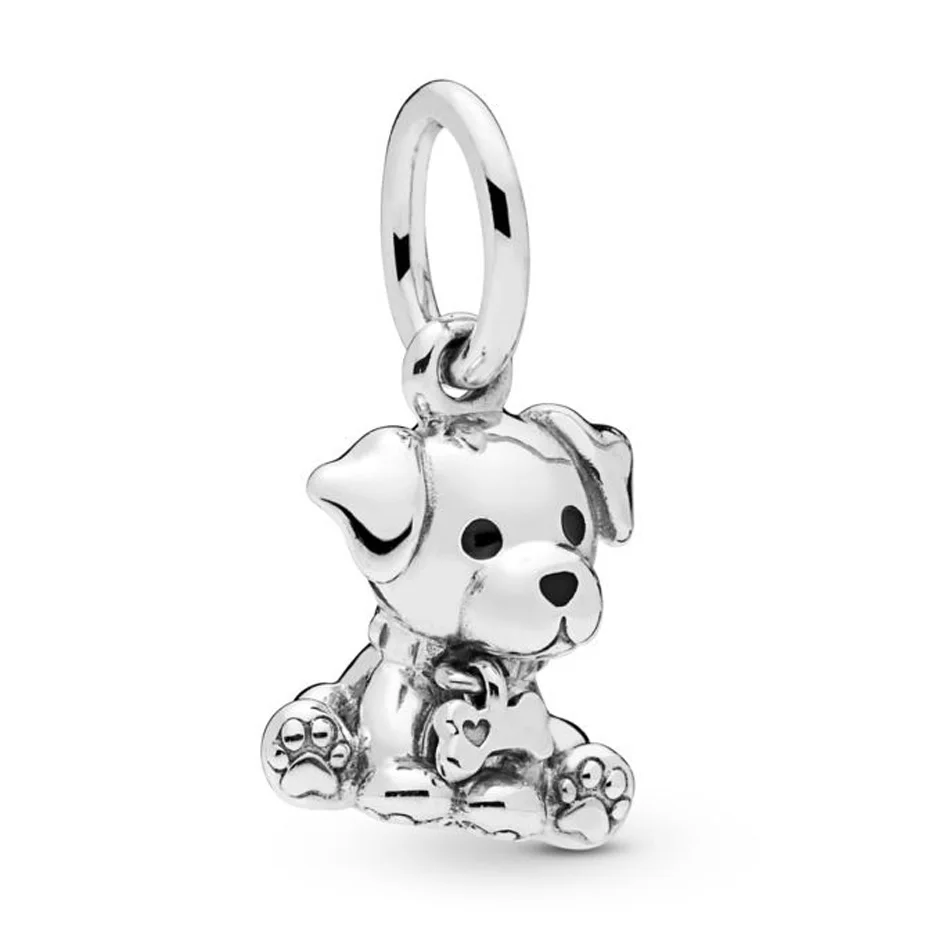 

925 Sterling Silver DIY Jewelry Labrador Puppy Dangle Charm Animal Pendant Bead fit Pandora Bracelet Bangle