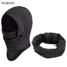 VEQKING gorros de senderismo a prueba de viento de invierno, hombres caliente forro polar térmico pasamontañas cara gorros, esquí bicicleta moto cuello calentador casco sombrero