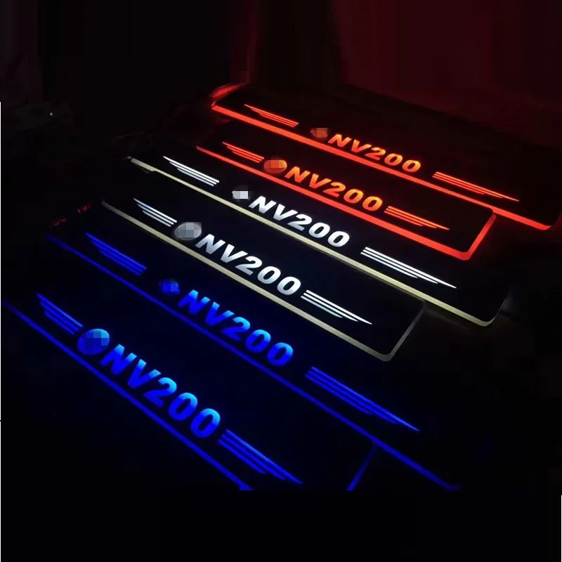 

LED DOOR SILL PLATE WELCOME LIGHTS TRIMS COVER PLATE VEHICH INTERIOR MOULDING FIT FOR NISSAN NV200 2014-2016 LED PLATE COVER