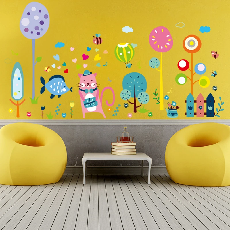 Home Decor Cartoon Car Creative wall stickers Home Decor Wedding Decoration maison Self-adhesive Removable wall stickers rooms (12)
