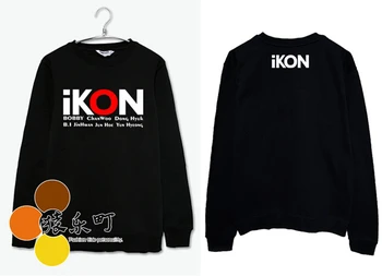 

Kpop ikon all member name printing o neck sweatshirt spring autumn fashion bobby pullover hoodies tracksuits