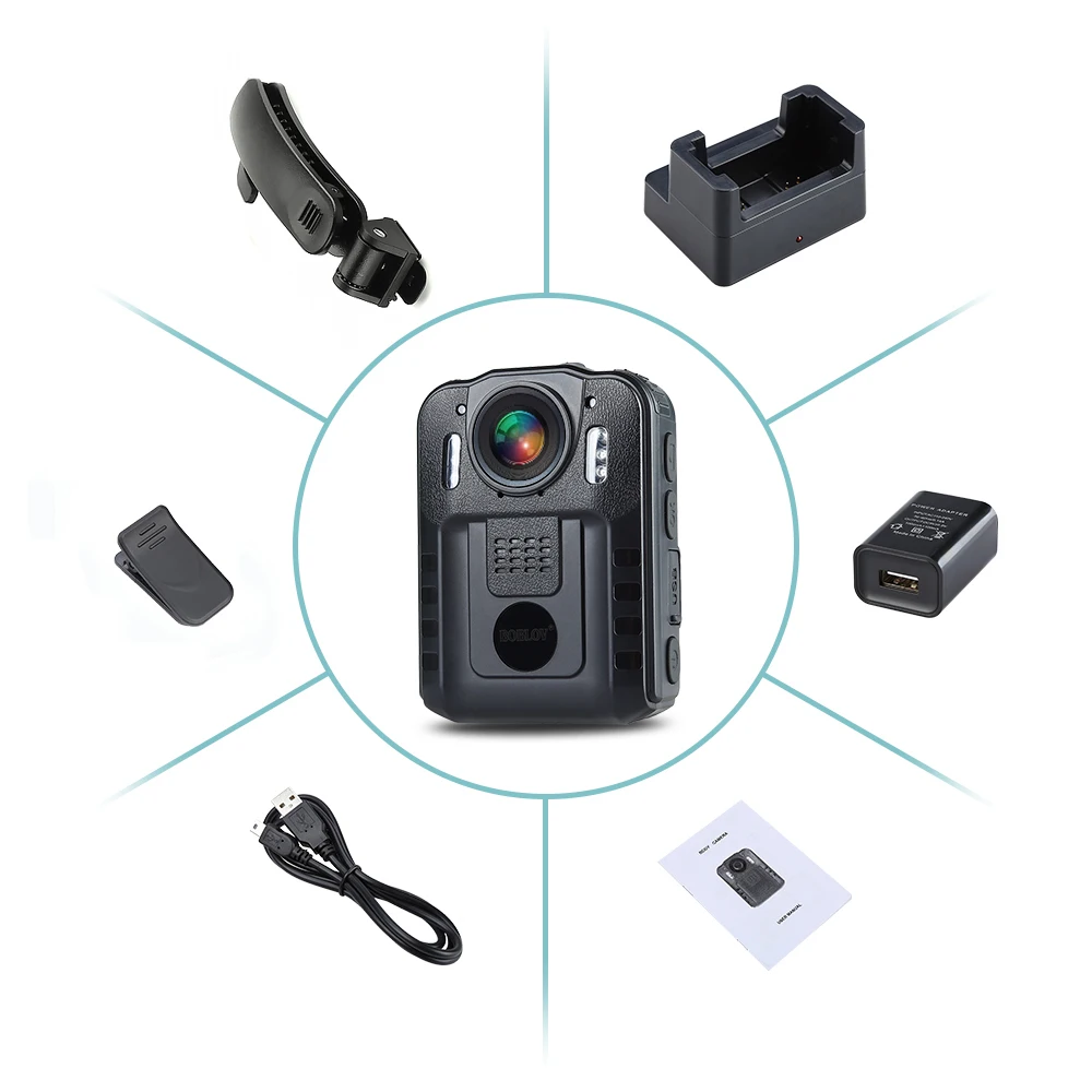  BOBLOV WN9 Wearable Body Worn Camera Novatek 96650 HD 1296P Police Cam 32GB 170 Degree 2 Inch Scree