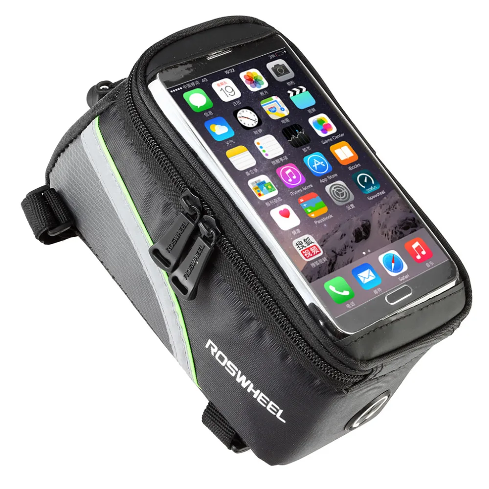 

ROSWHEEL 4.8" 5.7"Cycling Bike Bicycle bags panniers Frame Front Tube Bag For Cell Phone MTB Bike Touch Screen Bag