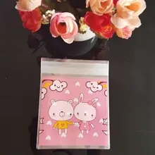 14x14+ 3 см,, 100 шт./лот мыло ручной работы упаковка мешок подарок/печенье сумки пару свинья кролик