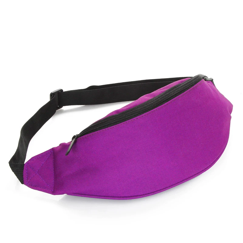 Классическая мужская повседневная поясная сумка, поясная сумка для женщин, сумка для денег, телефона, Сумка с ремнем, Сумка с бананом, одноцветная поясная сумка, Bolsa Cintura - Цвет: Purple