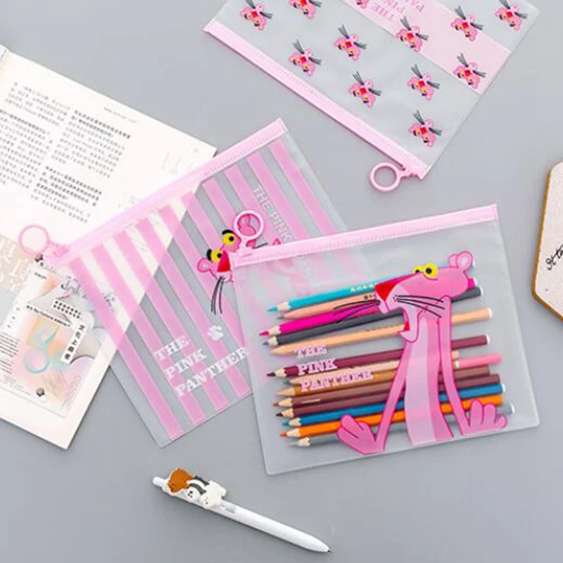 شفافة السفر التجميل حقيبة الوردي لطيف النمر حافظة للمكياج تجميل ضد الماء الجمال غسل المنظم أدوات الزينة صندوق تخزين