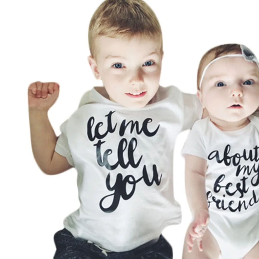 MUQGEW Baby Girls Boys T Shirts Newborn Infant Baby Short Sleeve Letter