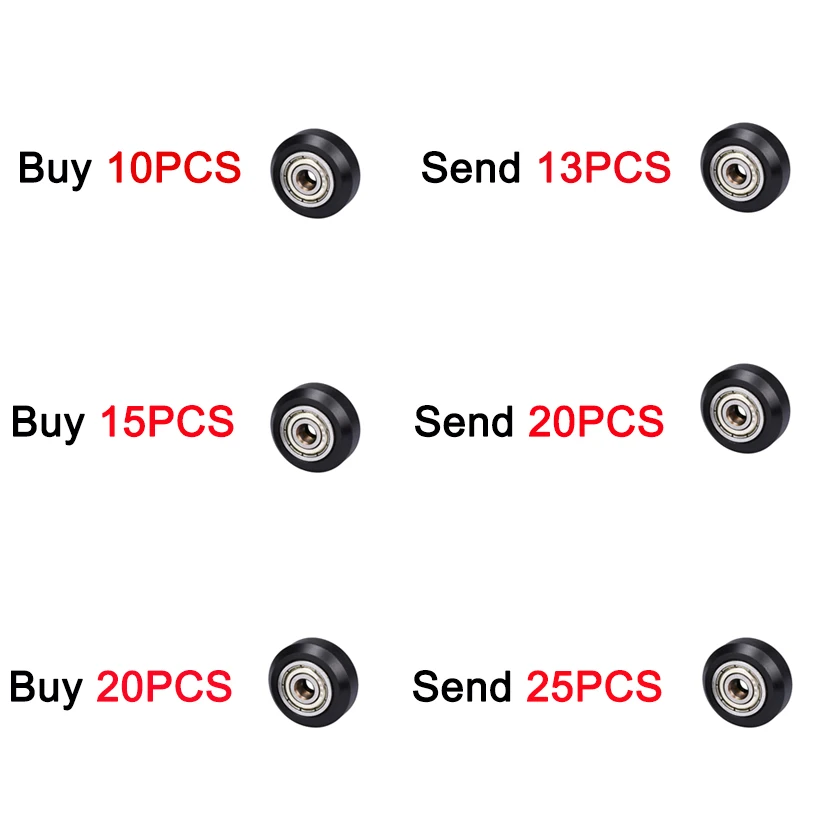 

Plastic wheel POM with Bearings big Models Passive Round wheel for v-slot for TEVO Tornado Flash for Ender 3& CR10 For Anet A8
