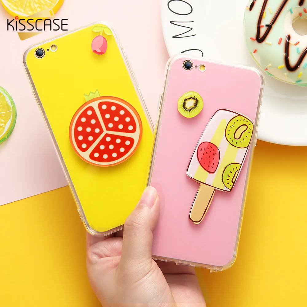 Kisscase Симпатичный футляр для iPhone 6S 6 7 8 plus Кейсы 3D Cat Pattern Мягкая оболочка телефона TPU