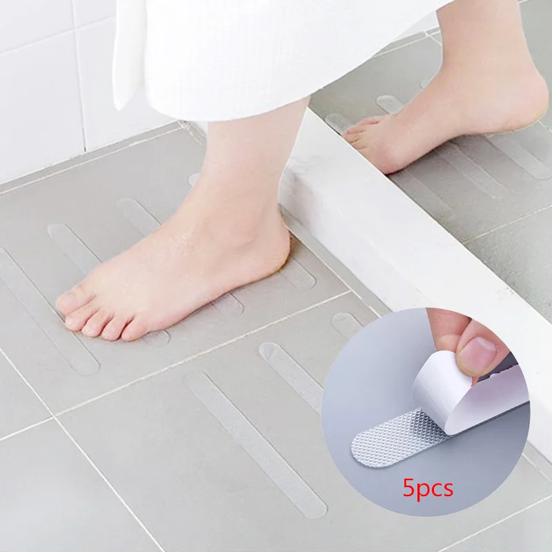 5 pcs/set Bathroom Bathtub Transparent Non slip Stickers Stairs bathroom Self Adhesive Tape