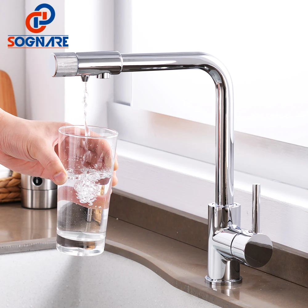  SOGNARE Filter Kitchen Faucets Brass Chrome Drinking Water Faucet for Kitchen Single Handle 360 Rot - 32911936957