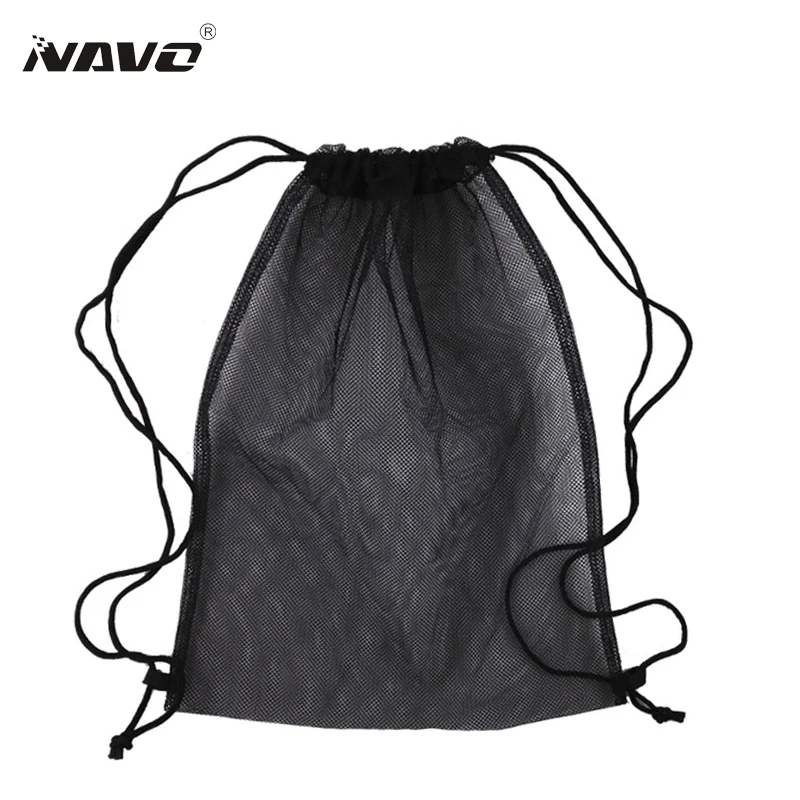 NAVO Multi use Mesh Drawstring Shoe Bags See Through Beach Bag Solid