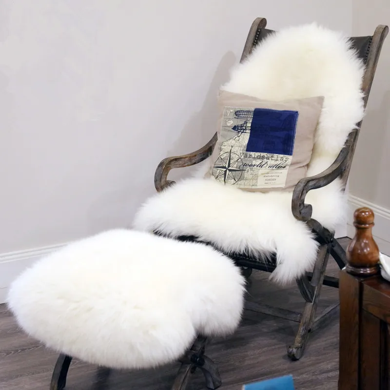 Натуральная овечья шерсть Коврики супер класса люкс сохраняющие тепло толстые мягкие мохнатые ковры для гостиной чехол для кресла для дома Коврики