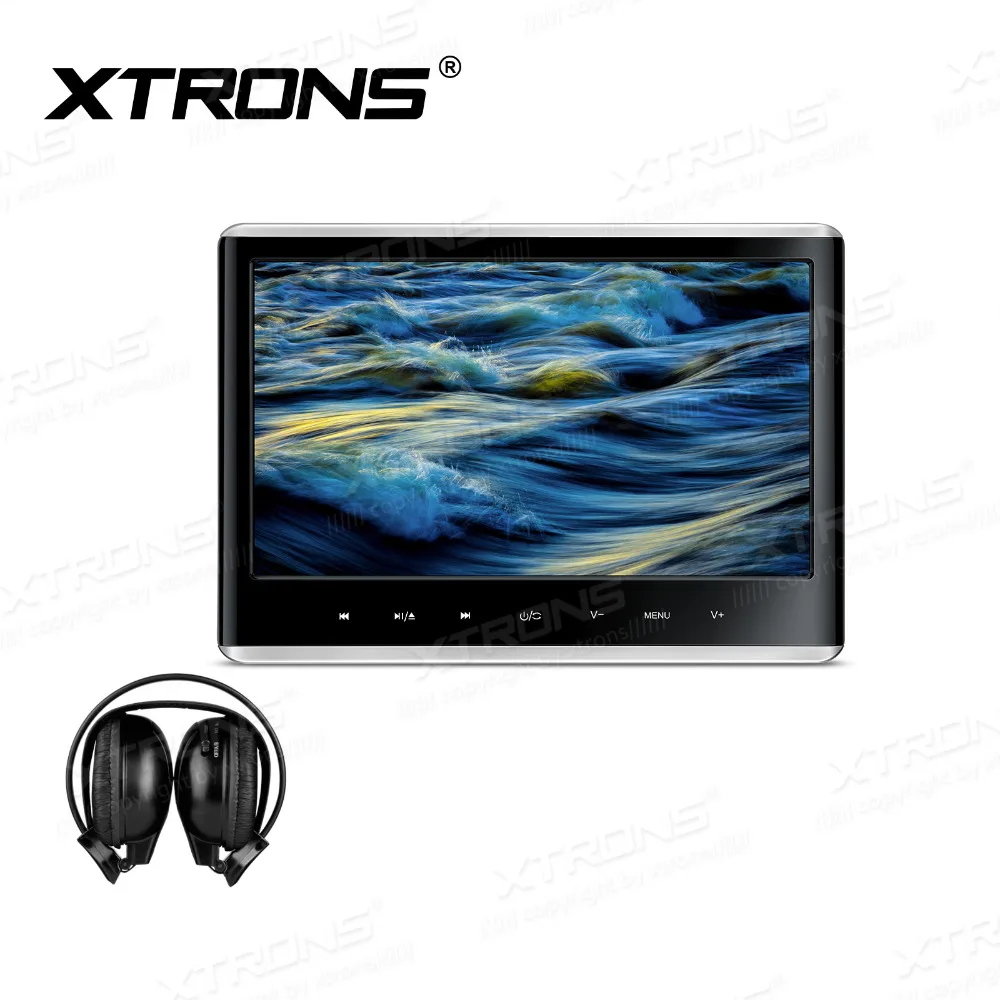 XTRONS Pair Car Headrest DVD Player, 9 Inch Screen Dual Vehicle Headrest Monitor Supports Slot Load D  B085zsxbnx