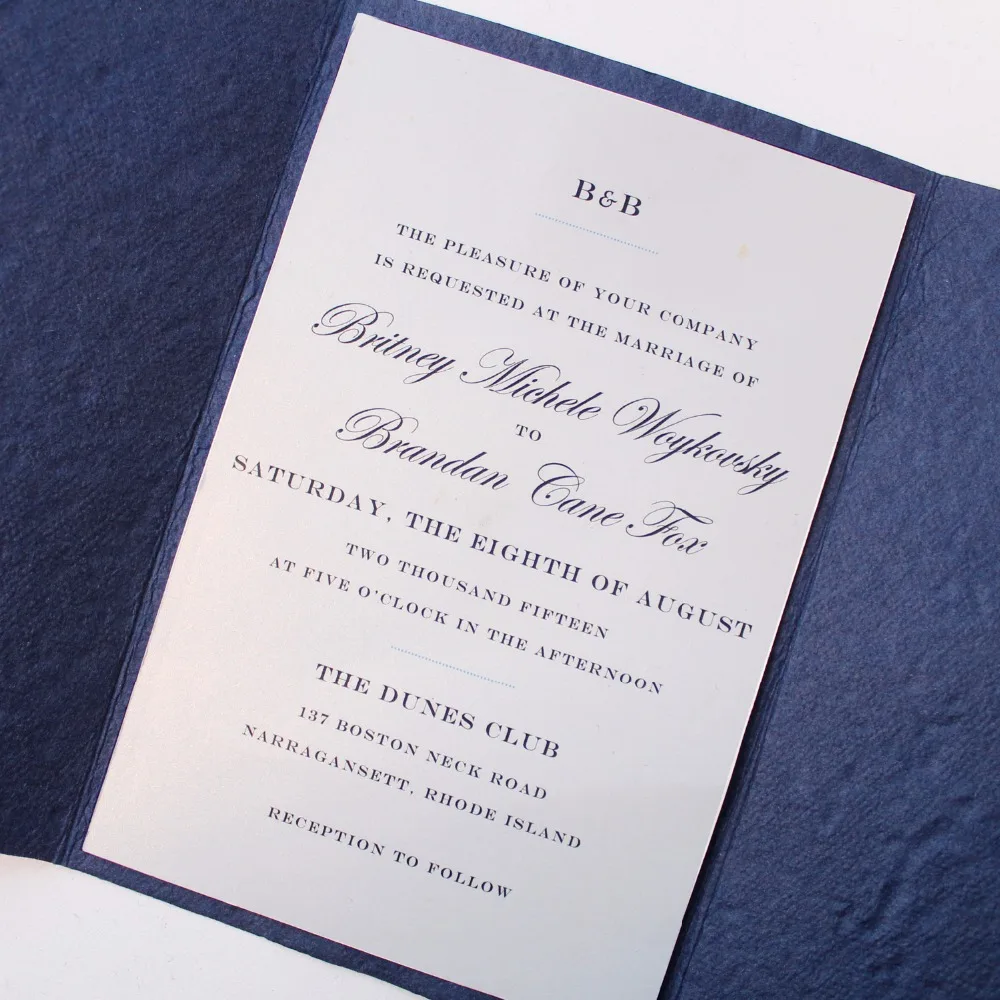 50pcs Navy Blue Wedding Invitation 