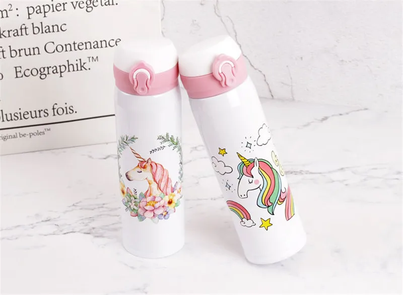Cute Cartoon Unicorn Vacuum Thermos Stainless Steel Thermocup Travel Thermal Bottle Coffee Cup Insulated Water Bottles7