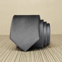 Новое поступление 2017 года элегантный Для мужчин S галстук 5 см тонкий шелк мода серебристо-серый в полоску Средства ухода за кожей Шеи