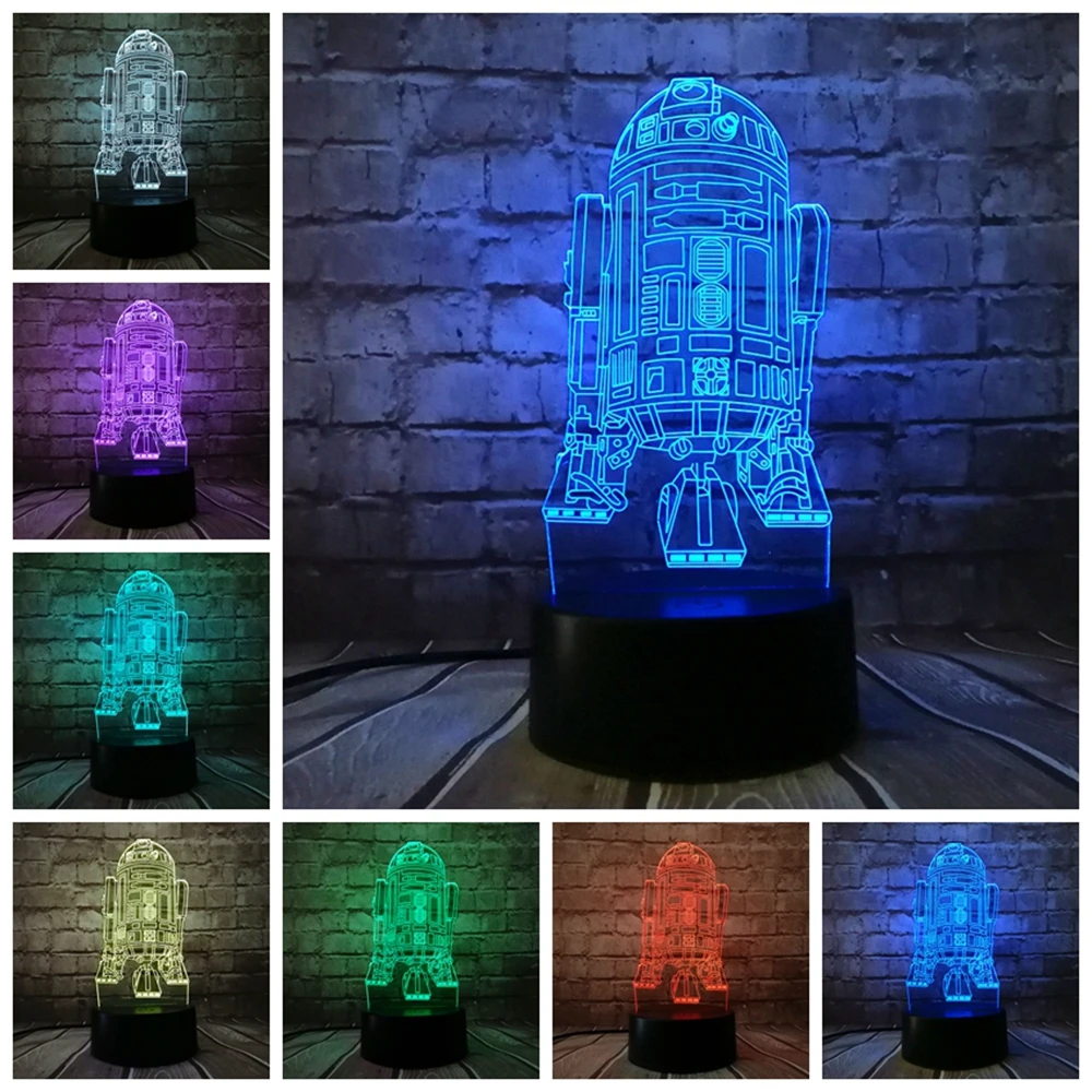  Star Wars Lamp Death Star Theme 3D Lamp R2D2 BB-8 Darth Vader Knight LED Baby Table NIGHT LIGHT Car - 32846081584
